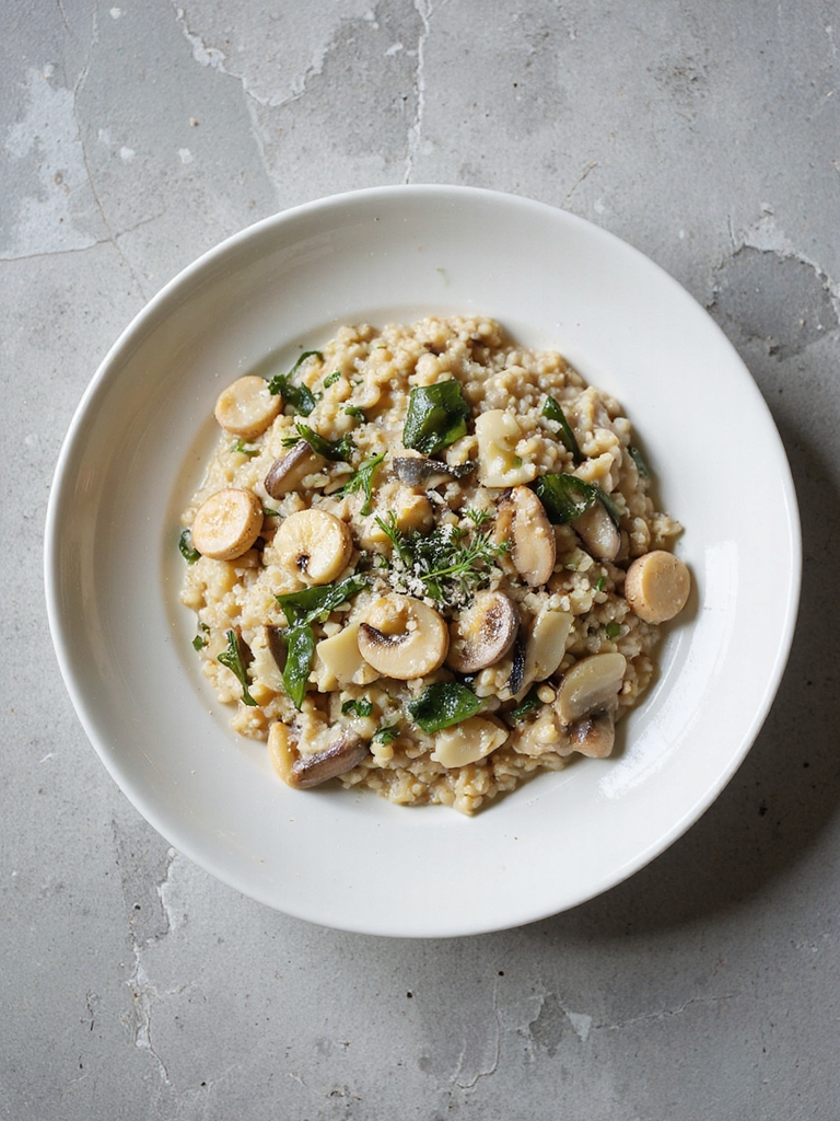 vegetarian seaweed mushroom risotto
