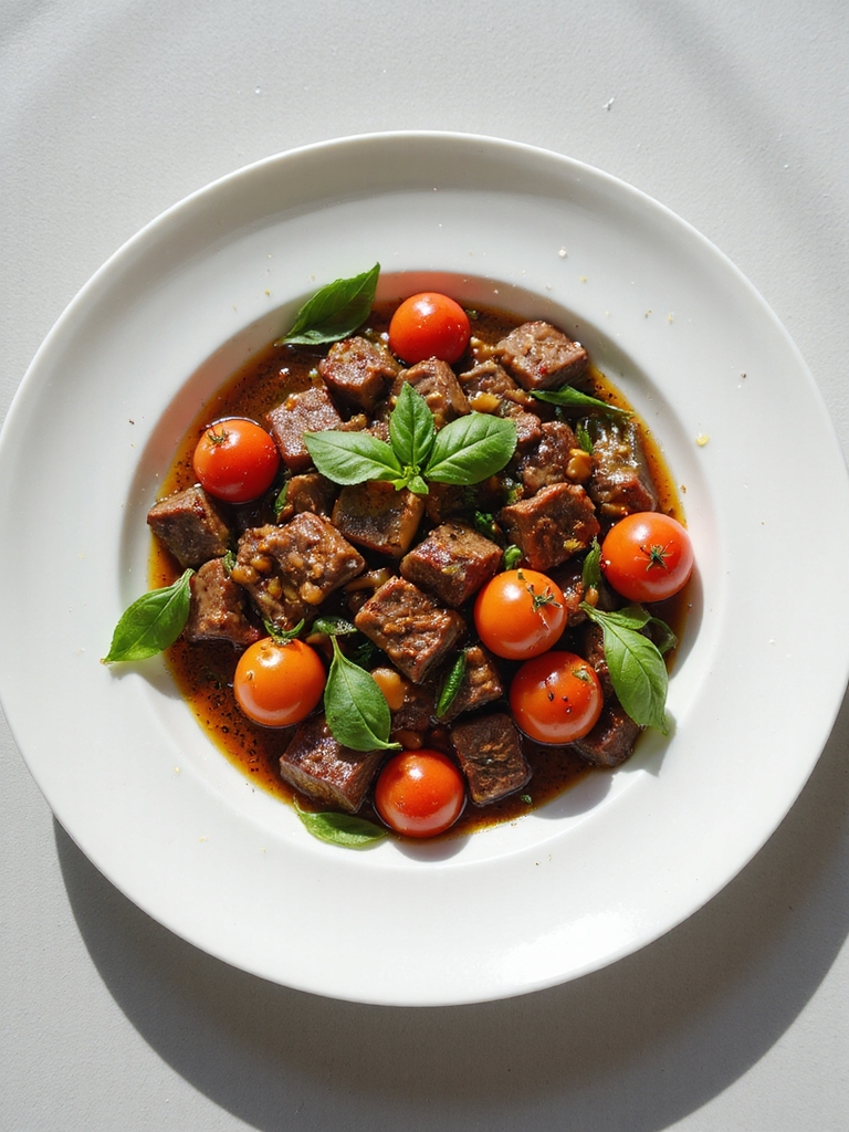 vibrant basil tomato beef