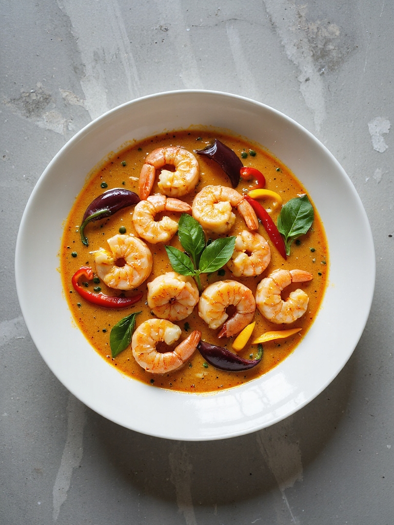 vibrant coconut shrimp curry
