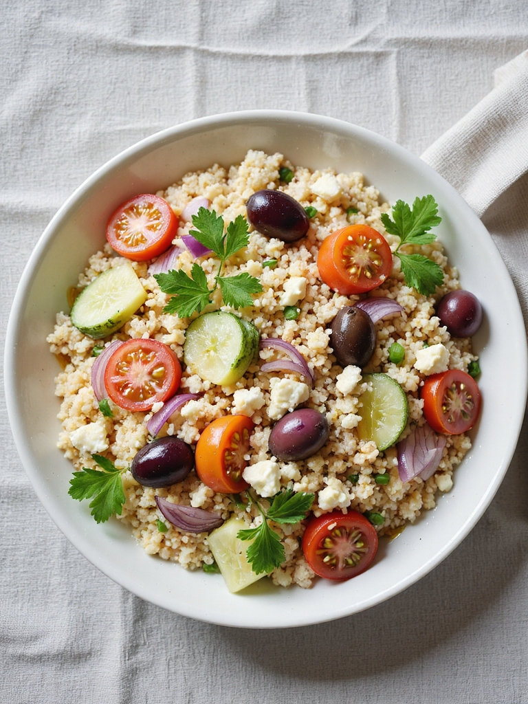 vibrant mediterranean couscous salad