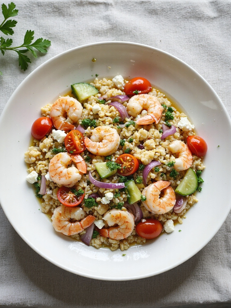 vibrant mediterranean shrimp salad