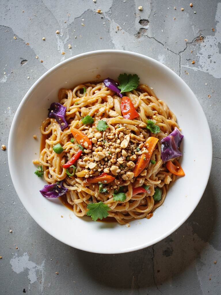 vibrant peanut noodle salad