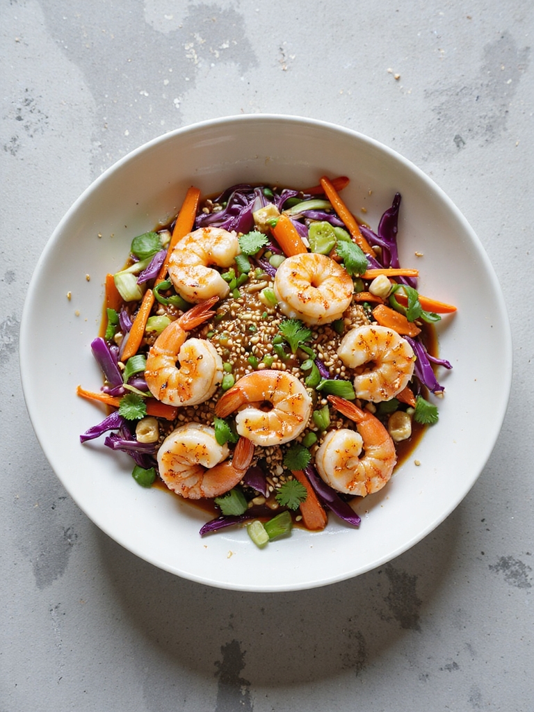 vibrant shrimp cabbage salad