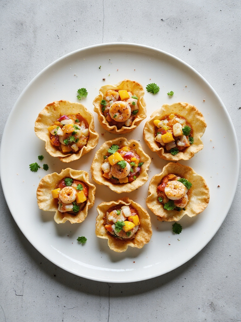 vibrant shrimp mango cups