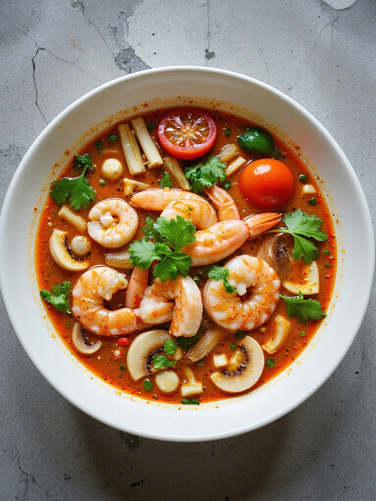 vibrant spicy seafood soup