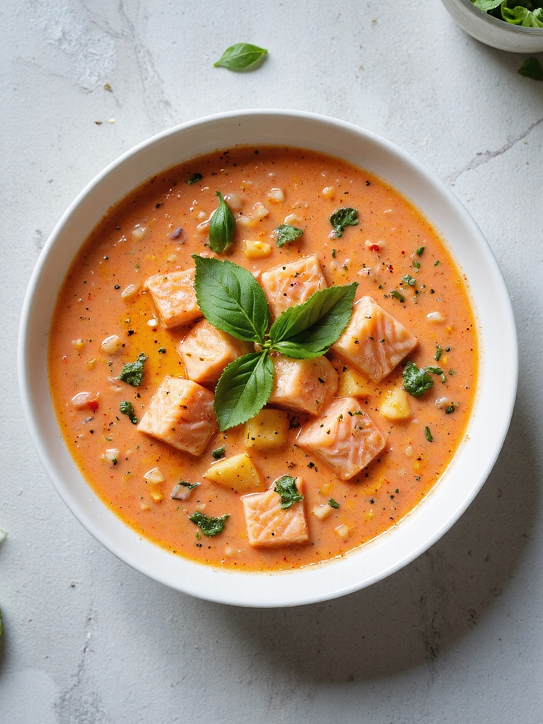 vibrant tomato basil chowder