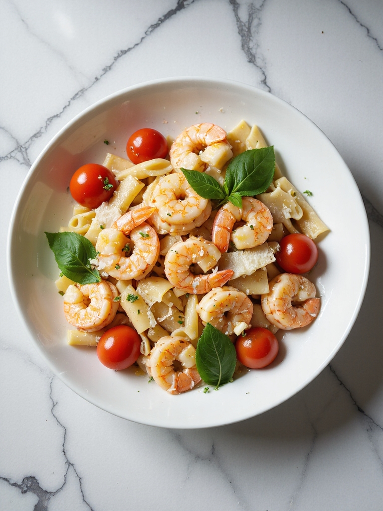 whole wheat garlic shrimp pasta