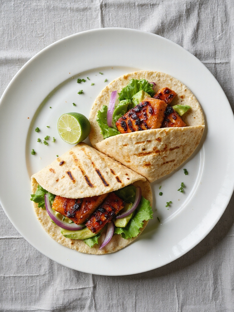 zesty blackened salmon wraps