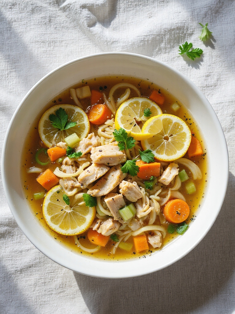 zesty lemon herb chicken soup