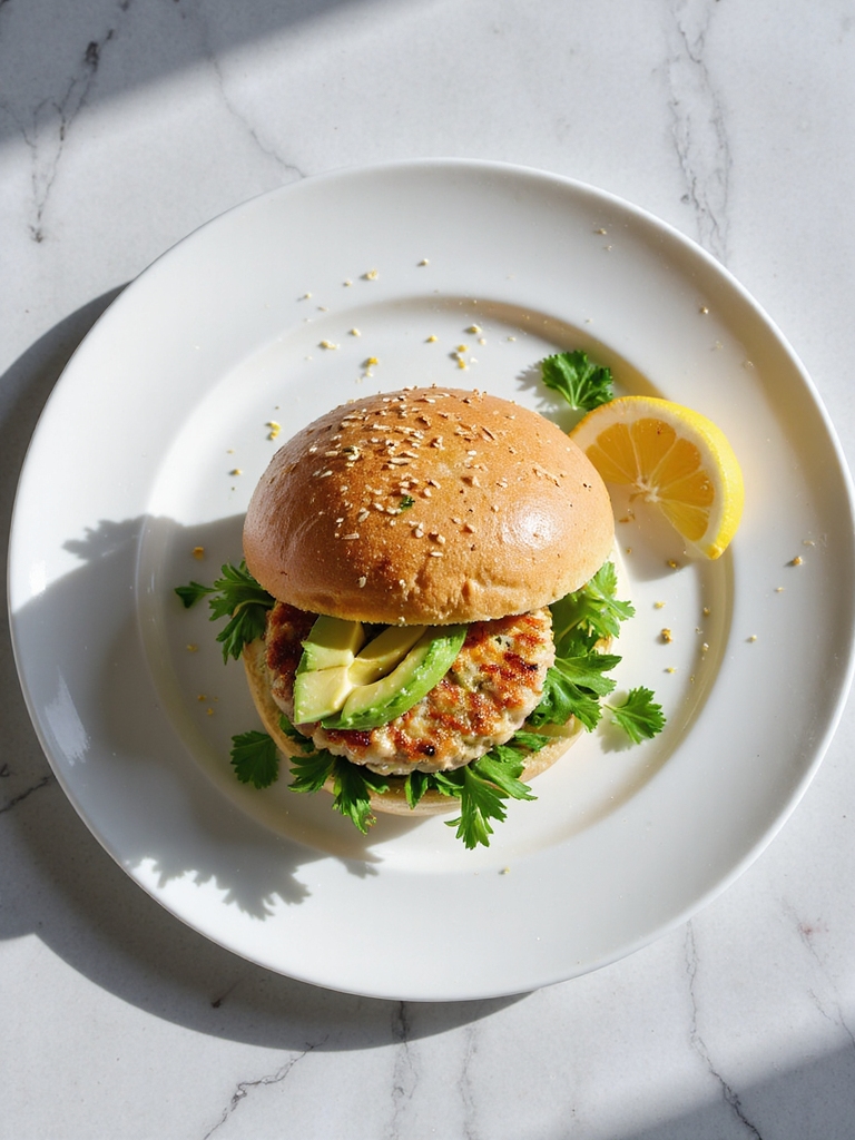 zesty lemon herb cod burger