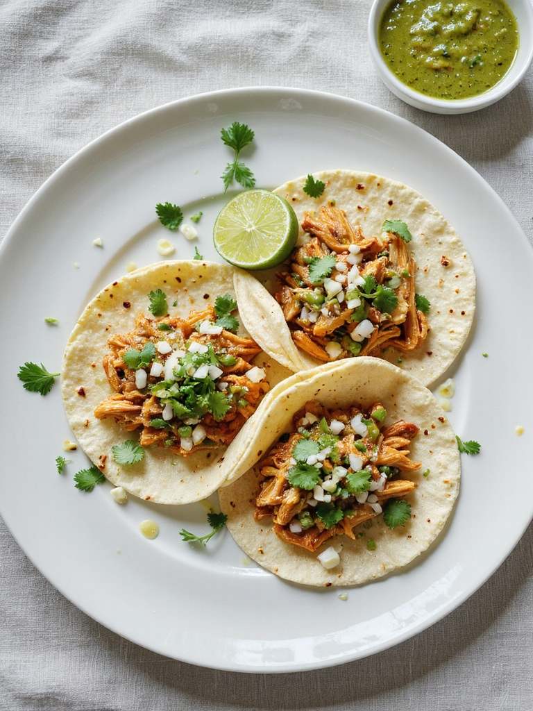 zesty shredded chicken tacos