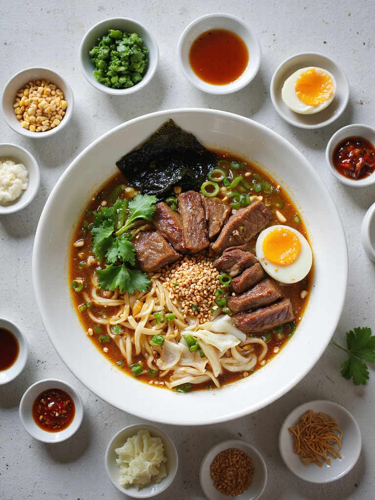 bright pantry forward ramen garnishes