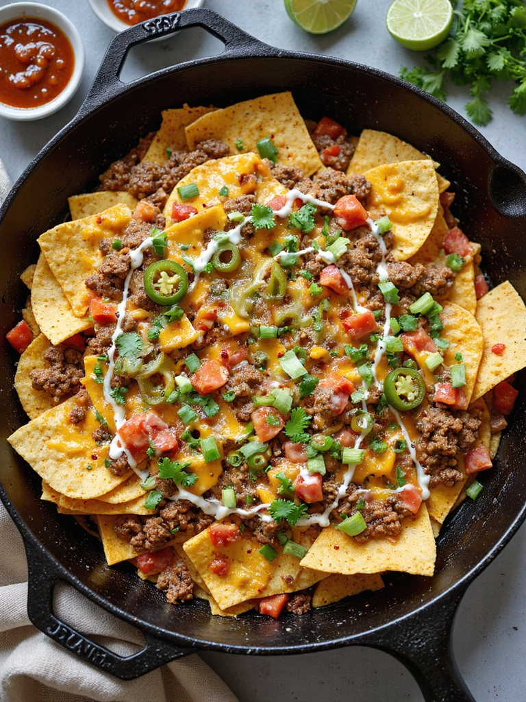 bubbling queso beef skillet
