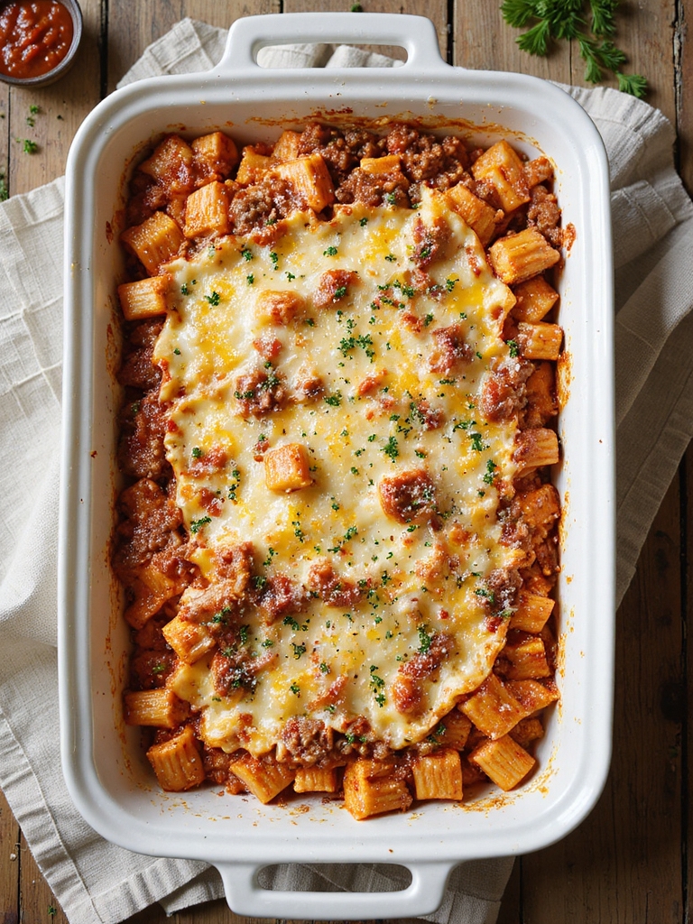 cheesy baked ziti with beef