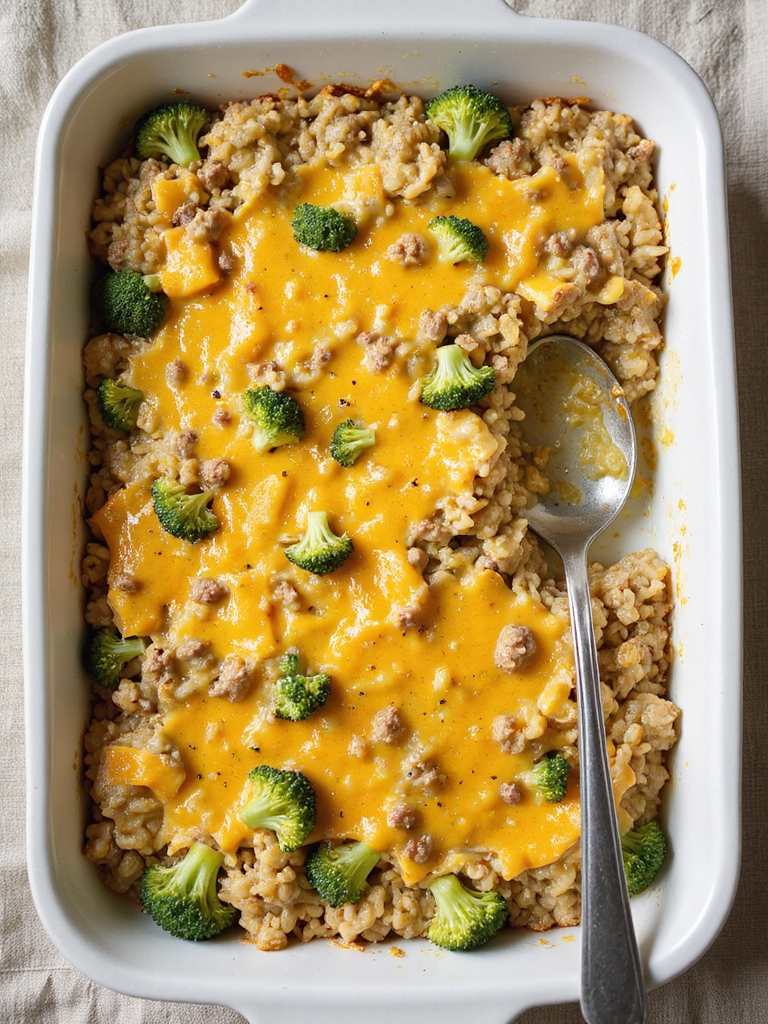 cheesy broccoli beef casserole