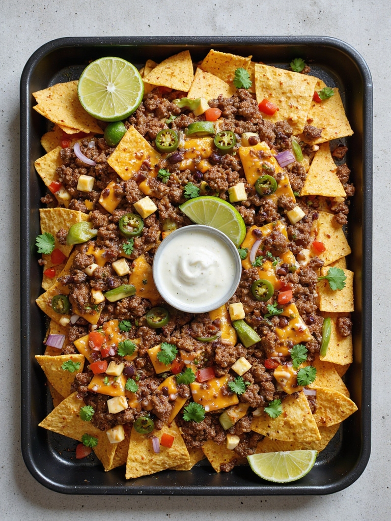 chipotle beef black bean nachos