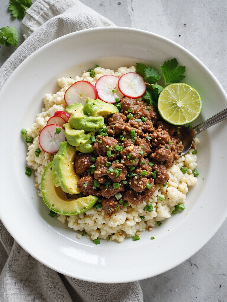 cilantro lime garlicky beef rice
