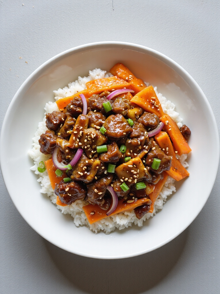 citrus garlic beef with carrots
