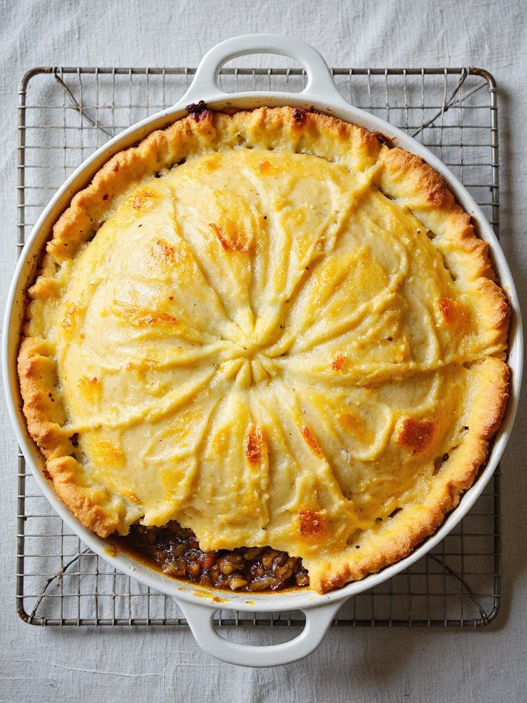 cozy beef pie with mashed