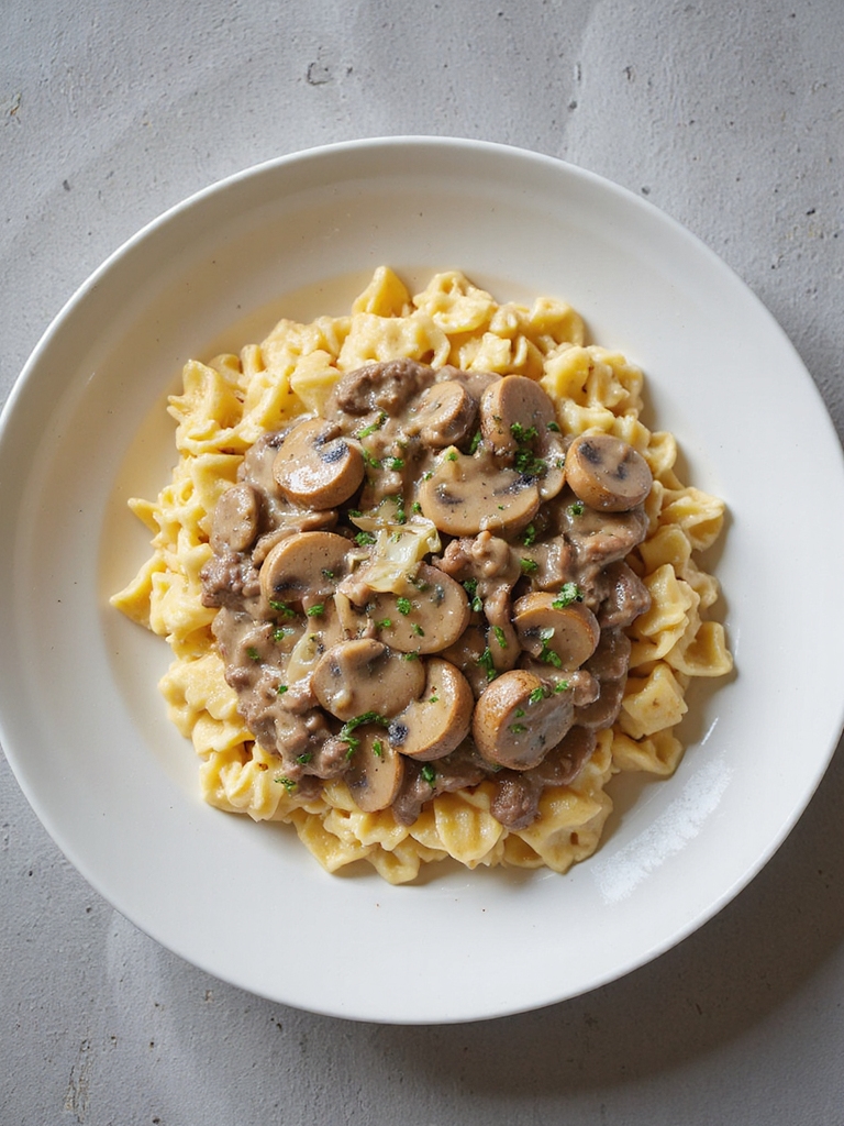 creamy ground beef stroganoff