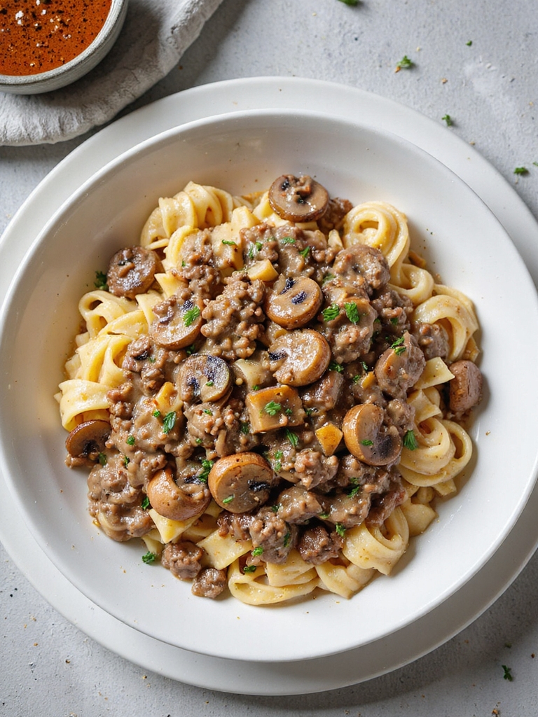 dairy free gluten free stroganoff bowl