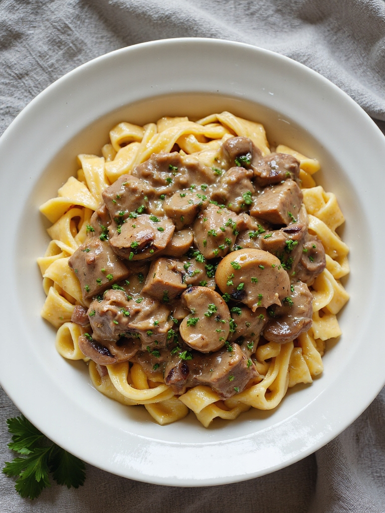 dump and go onion soup stroganoff