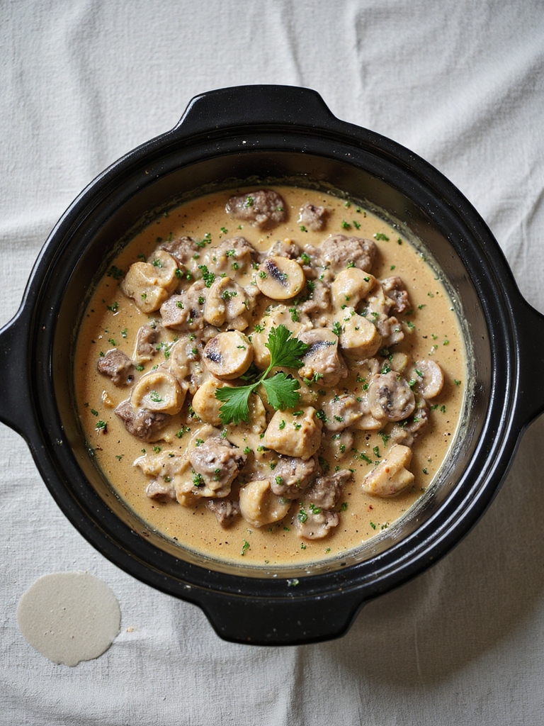 freeze ready slow cooker beef stroganoff