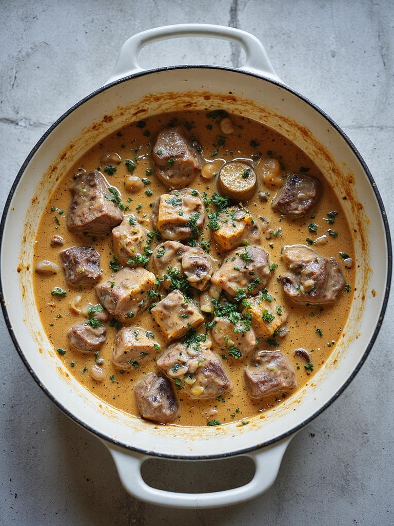 from scratch double mushroom stroganoff