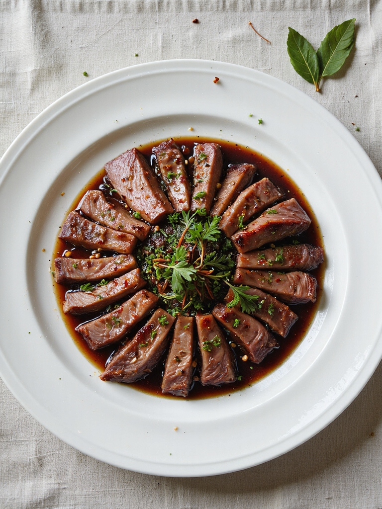 garlicky herb slow roasted beef