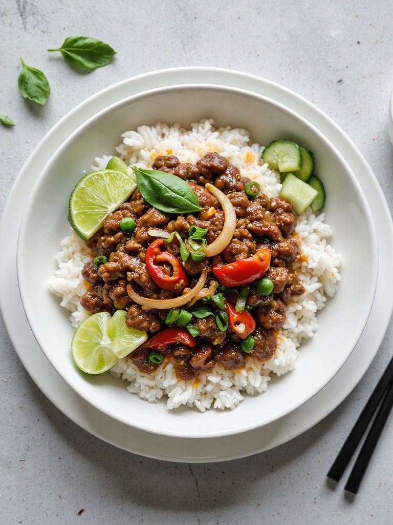 garlicky thai basil beef