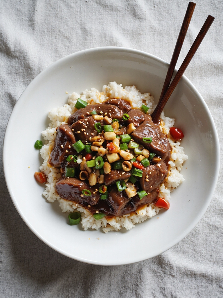 ginger scallion seared beef liver