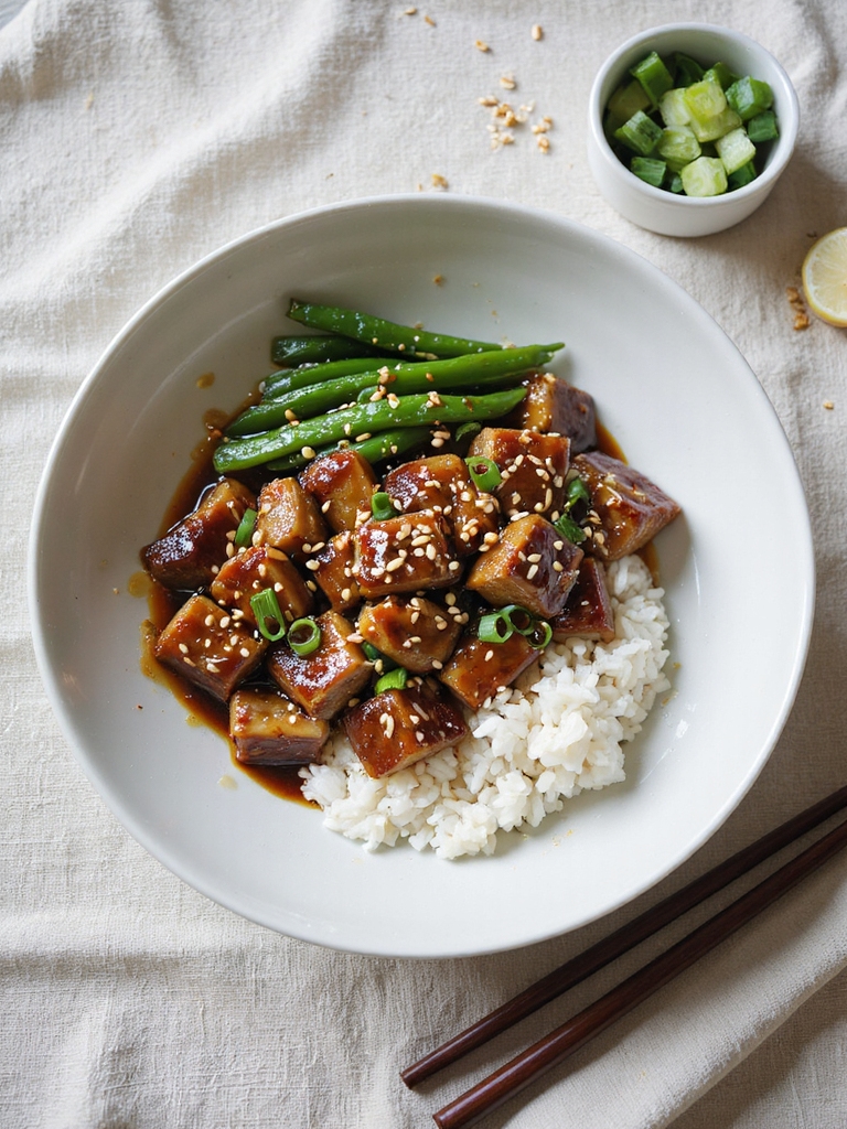 ginger soy caramelized beef cubes