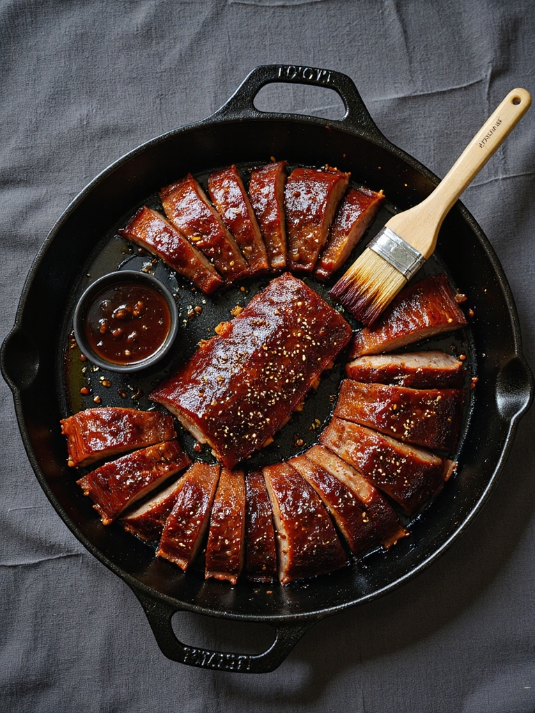 glossy sticky glaze sear