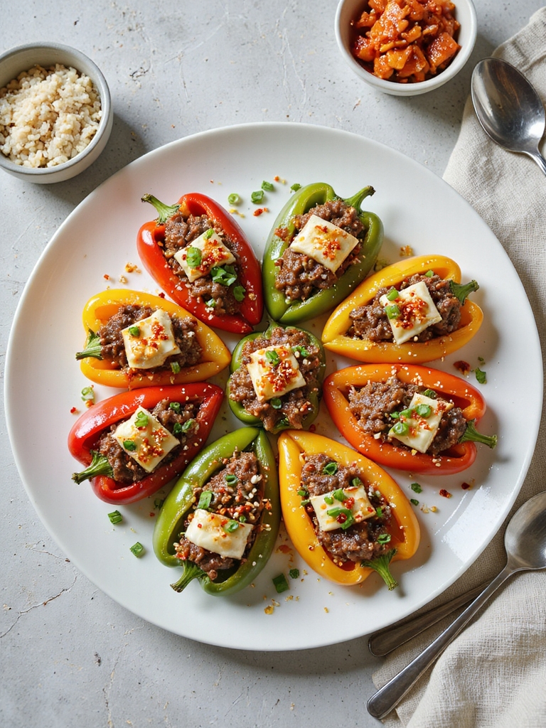 gochujang beef stuffed peppers