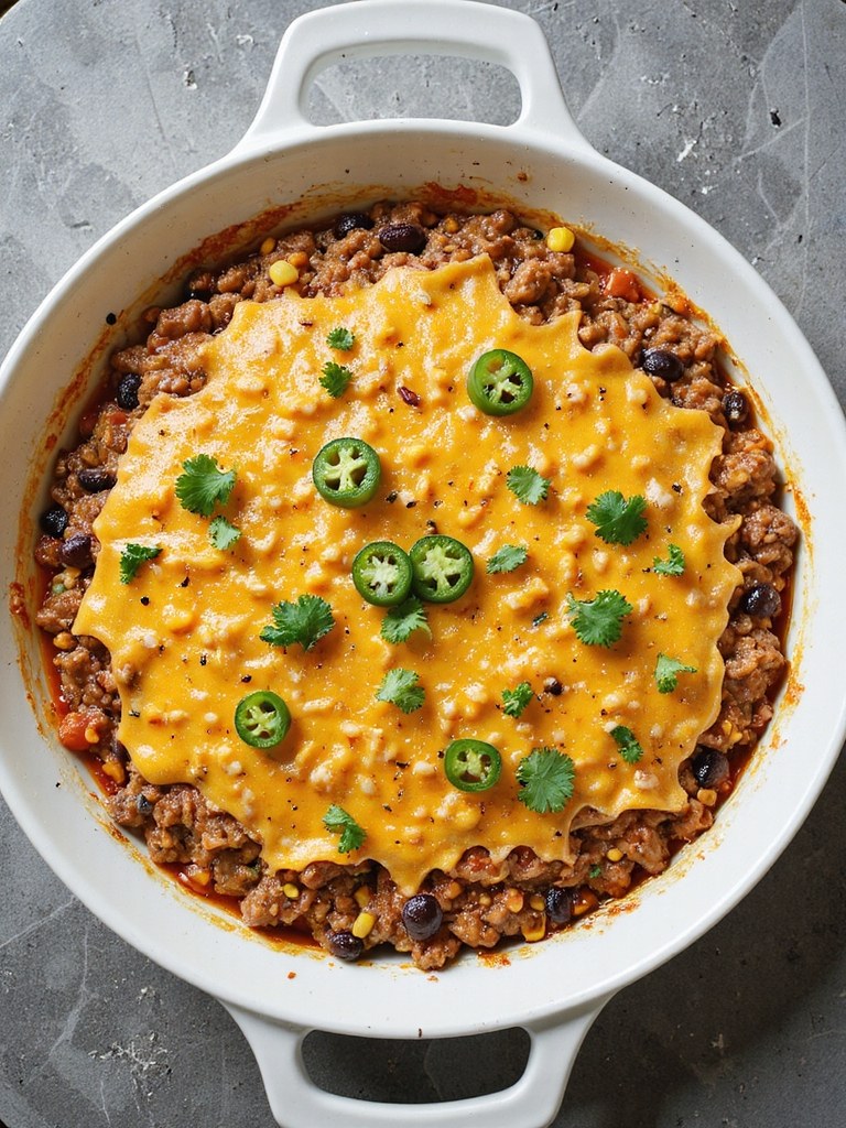 gooey tex mex beef casserole