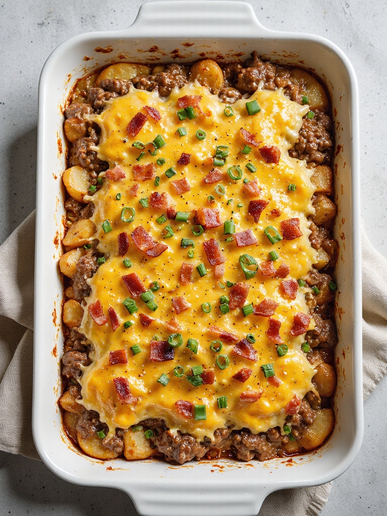 hearty bacon cheddar beef bake