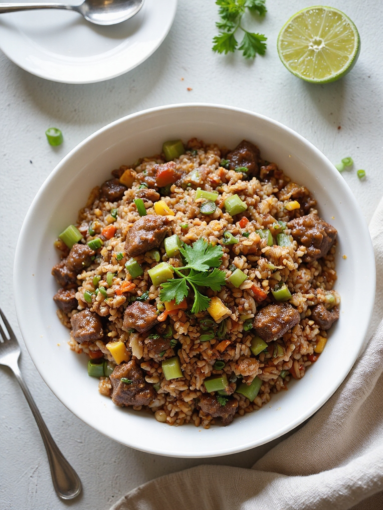 hearty cajun browned rice