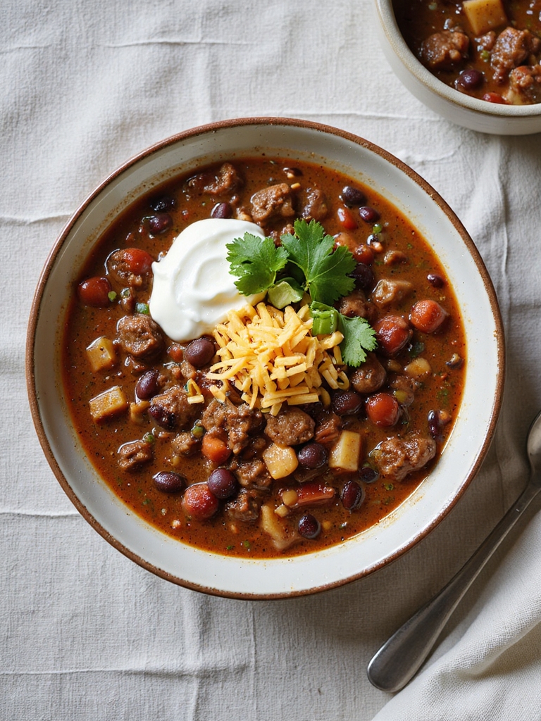 hearty smoky beef and bean chili