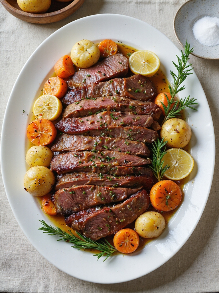 herb garlic slow cooked roast