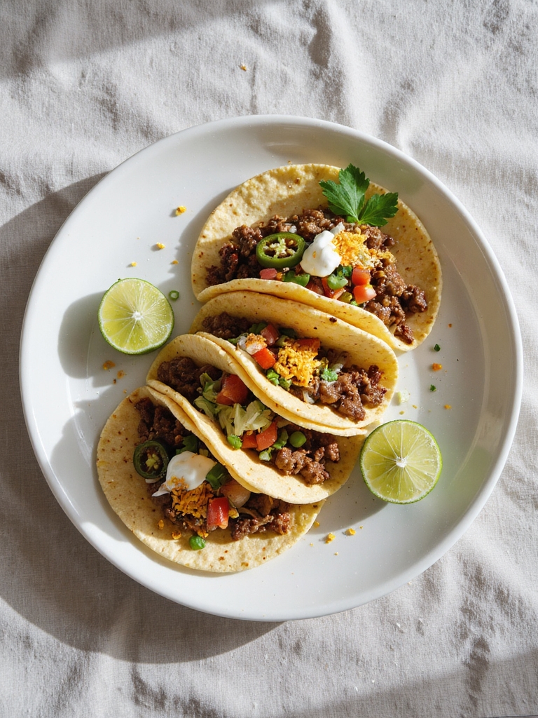 juicy seasoned ground beef tacos