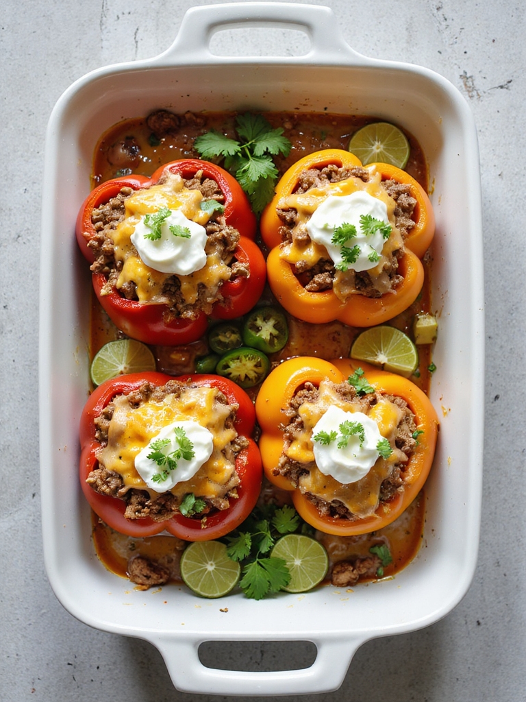 keto taco stuffed peppers