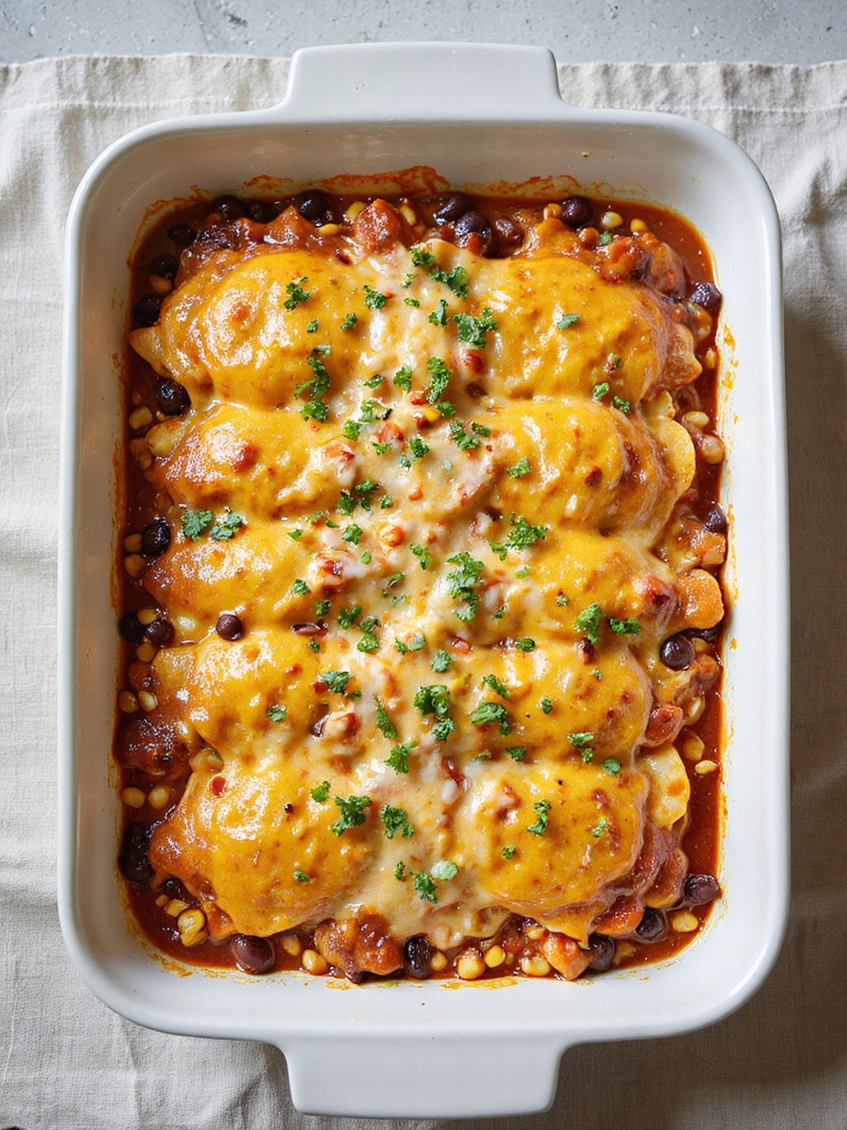 layered smoky tex mex casserole