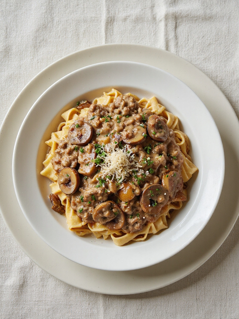 lean mushroom turkey stroganoff