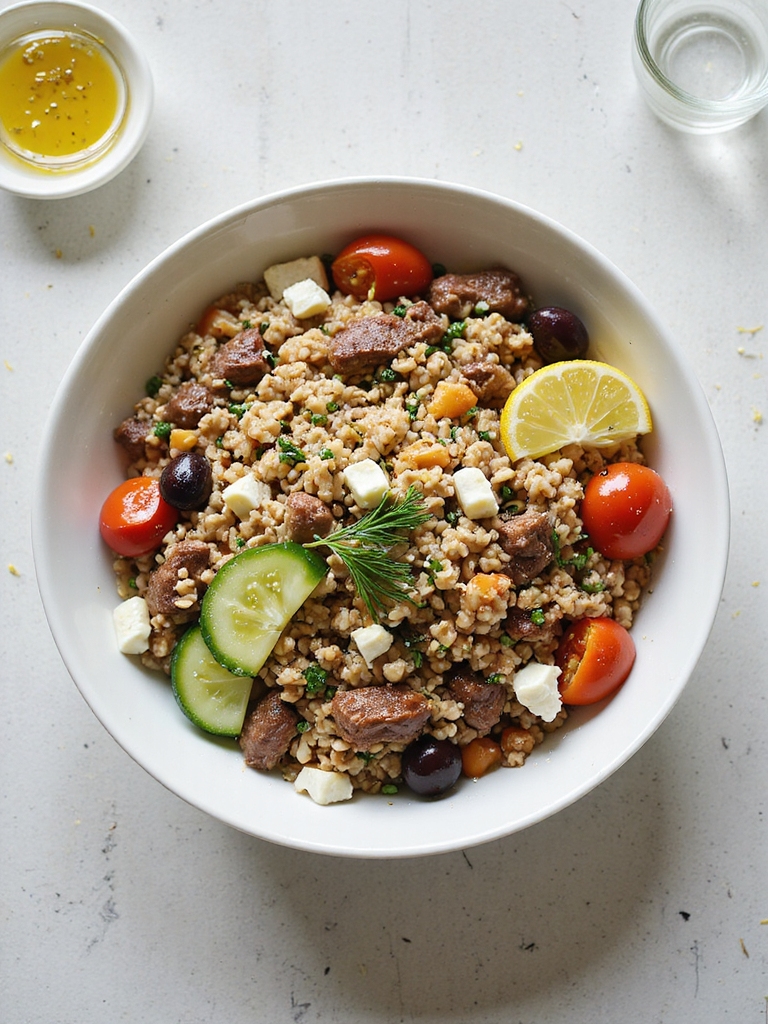 lemony greek beef orzo