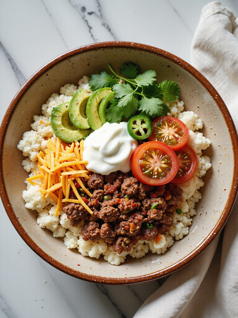 low carb mexican beef bowl