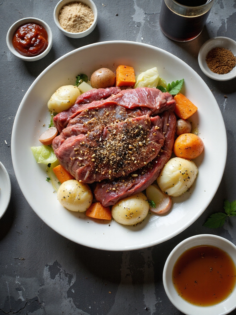 low savory layered crockpot corned beef