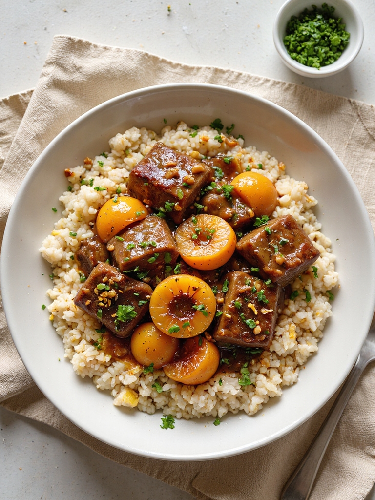 moroccan spiced beef with apricots