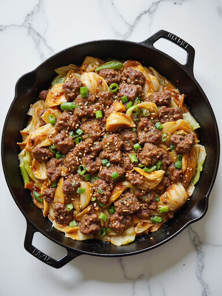 one skillet beef cabbage stir fry