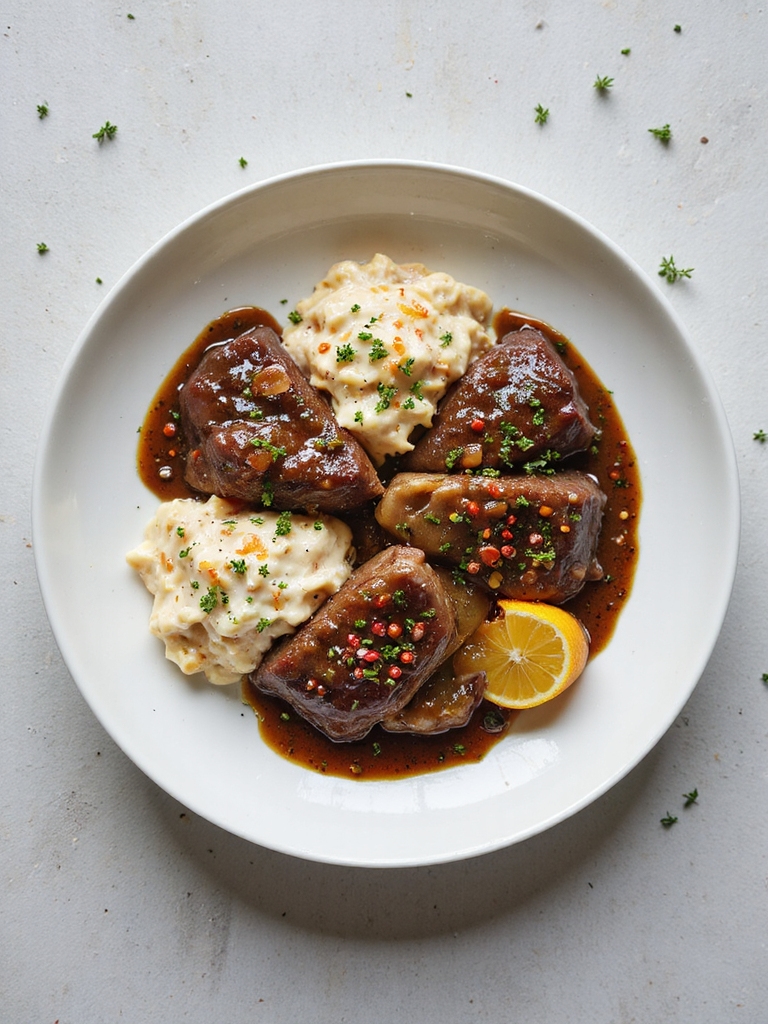peppercorn caramelized zesty beef tips