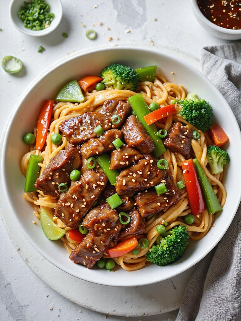 quick savory beef lo mein